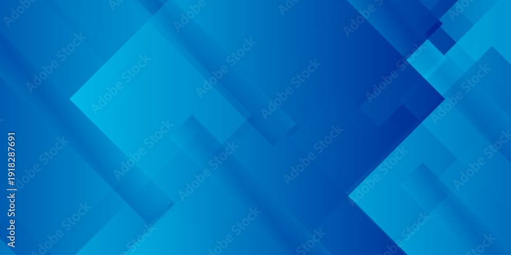 Fototapeta premium Abstract blue geometric background with overlapping transparent squares and diagonal shapes for corporate tech design