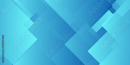 Abstract blue geometric background with overlapping transparent squares and diagonal shapes for corporate tech design