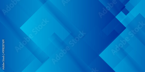 Abstract blue geometric background with overlapping transparent squares and diagonal shapes for corporate tech design