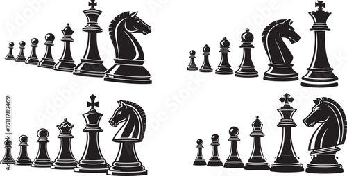 chess pieces vector illustration