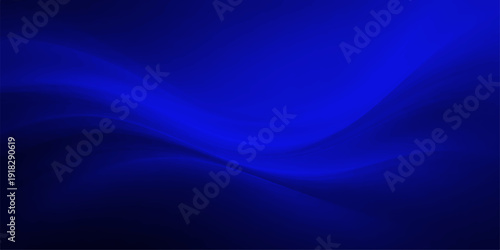 A dark blue abstract background features flowing light waves and soft purple curves in a futuristic pattern of motion and artistic energy