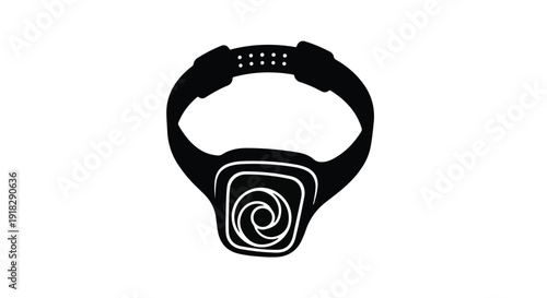 Modern smartwatch wearable device with spiral design on screen fitness tracker technology gadget