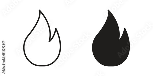 Flame icon vector. EPS 10 editable vector bundle