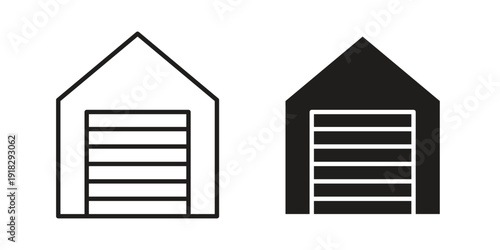 Garage icon vector. EPS 10 editable vector bundle