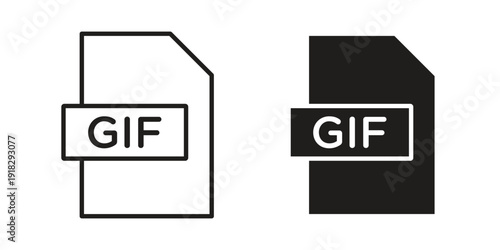 Gif icon vector. EPS 10 editable vector bundle