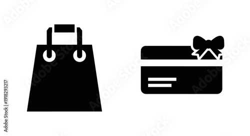 Black shopping bag and gift card.