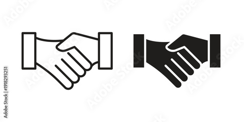 Handshake icon vector. EPS 10 editable vector bundle