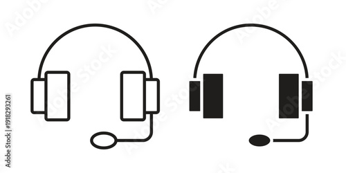 Headset icon vector. EPS 10 editable vector bundle