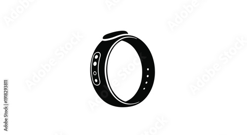 Modern smartwatch wearable technology device fitness tracker on white background