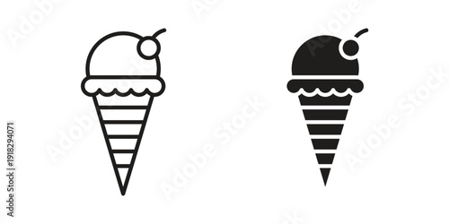 Ice cream icon vector. EPS 10 editable vector bundle