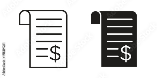 Invoice icon vector. EPS 10 editable vector bundle