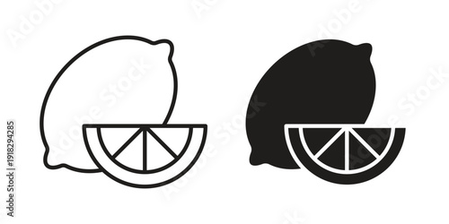 Lemon icon vector. EPS 10 editable vector bundle