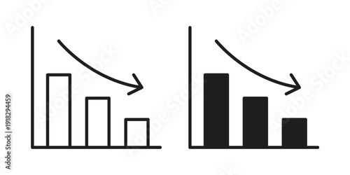 Loss Chart Icon vector. EPS 10 editable vector bundle