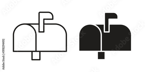 Mailbox icon vector. EPS 10 editable vector bundle
