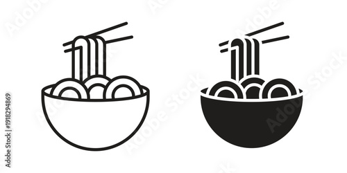 Noodles icon vector. EPS 10 editable vector bundle