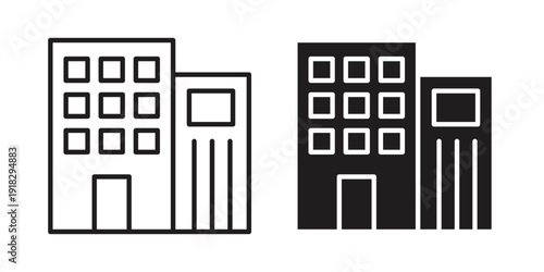 Office Building icon vector. EPS 10 editable vector bundle