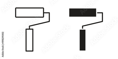 Paint roller icon vector. EPS 10 editable vector bundle