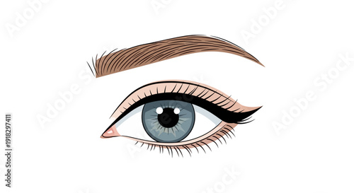 Blue Eye with Makeup.