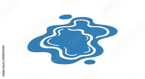 Blue Liquid Stain Shape.