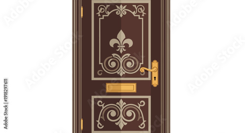 Brown Decorative Door Hardware.