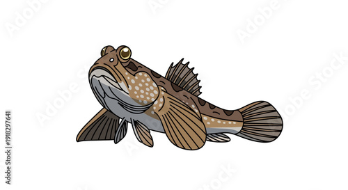 Brown Fish Side View.