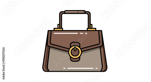 Brown Leather Handbag Purse.