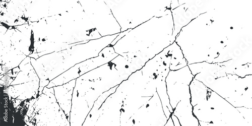 Modern Monochrome Cracked Surface Texture with Branching Fracture Lines, Subtle Grain Noise and Distressed Concrete Overlay for Print Design