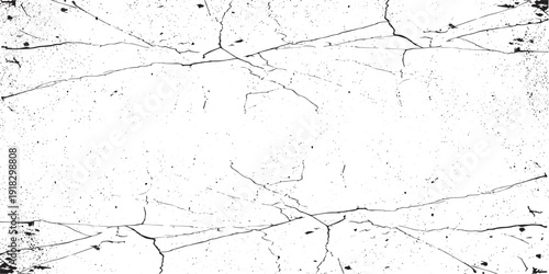 Abstract Cracked Line Pattern Resembling Tree Branches or Fractured Glass with Thin Dark Veins, High Contrast Grunge Texture Vector Background