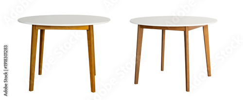 wooden table isolated on a white background