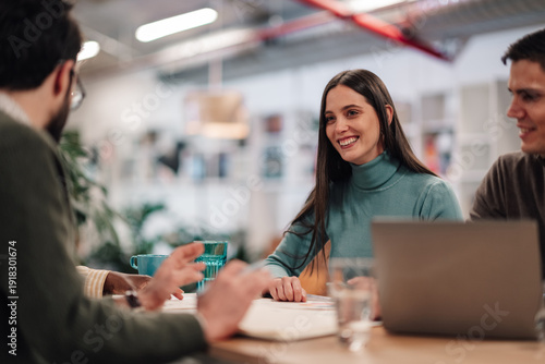 Wallpaper Mural Diverse business team collaborating during an office meeting Torontodigital.ca