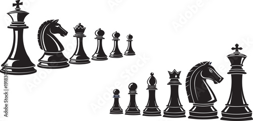 chess pieces vector illustration