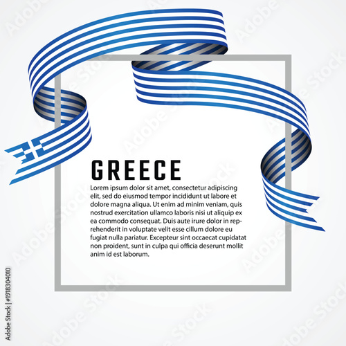 Greece flag design with informational text