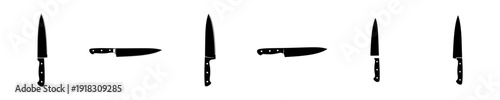 of silhouettes of kitchen knives on a plain , black, blade, boat, canoe, equipment, fishing, fishing pole, hook, kayak, oar, paddle, pole, ski pole, spear, tool, weapon, against transparent background