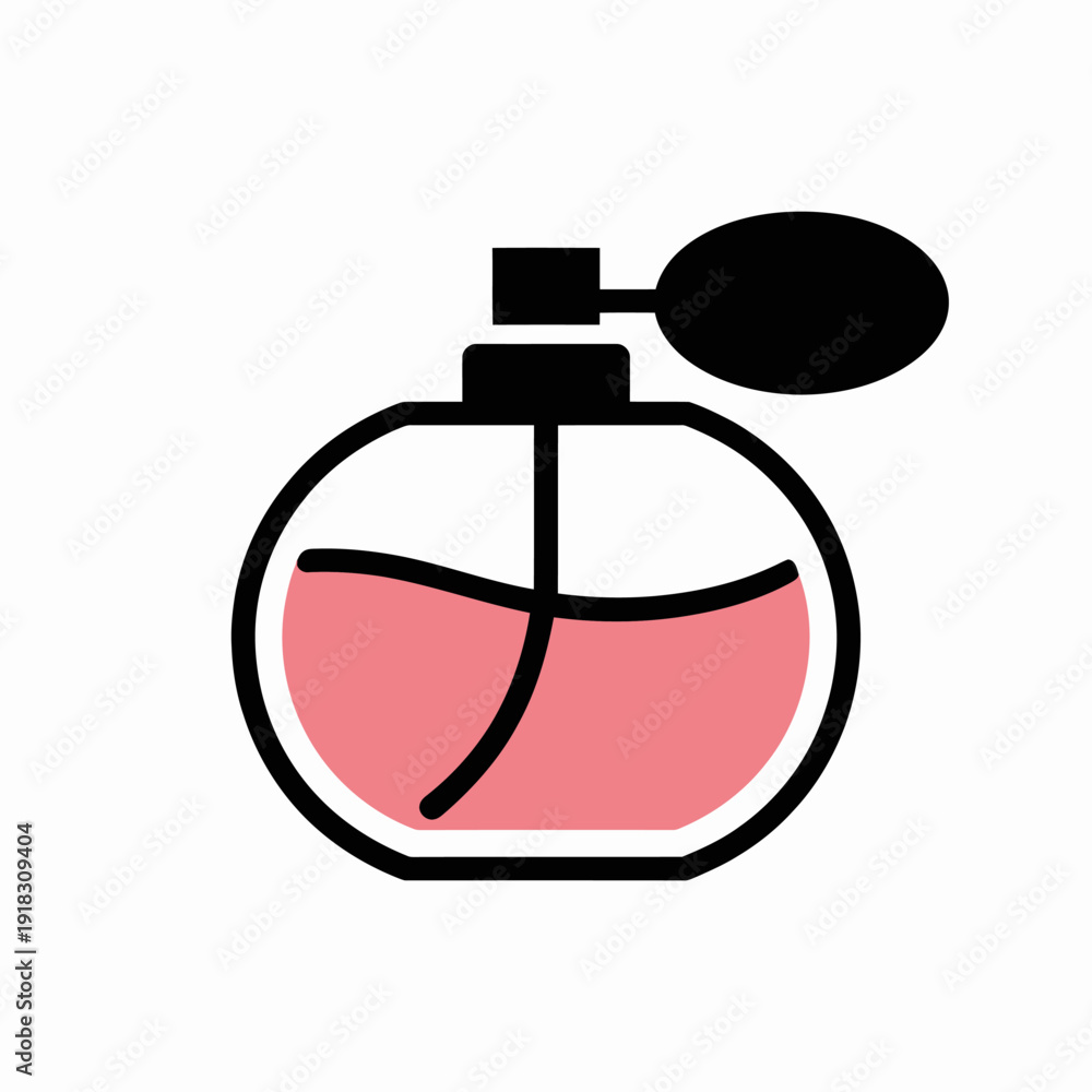 Fototapeta premium A simple black and pink perfume bottle icon