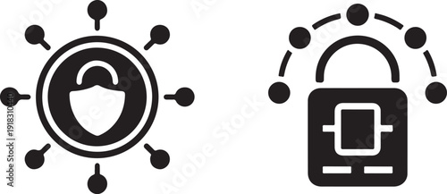 User Network Security Data Protection Vector Icon Set