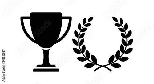 Trophy Cup with Laurel Wreath Symbol.