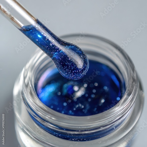 Wallpaper Mural Close-up of Blue Gel Nail Polish with Dropper in Clear Bottle Torontodigital.ca