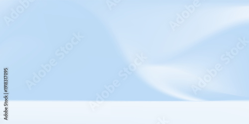 Blue studio room. Limbo light background. Abstract 3d backdrop for product presentation. Minimal wall scene. Showcase, promotion display modern