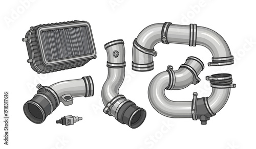 Car Parts Engine Air Intake System Components.