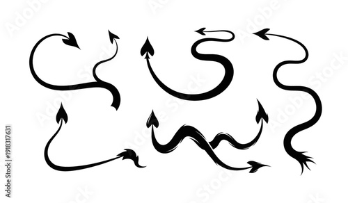 Collection of Various Black Arrows Shapes.