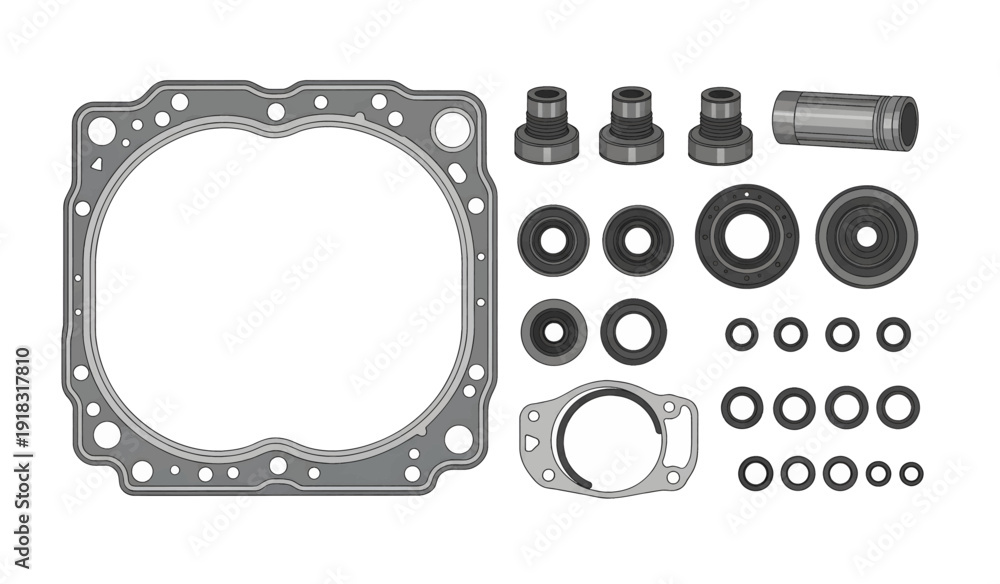 Naklejka premium Gasket and Seal Kit for Machinery.