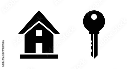 House and Key Symbol.