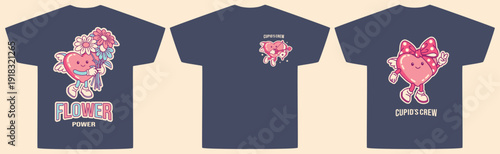 Valentine love graphics optimized for merchandise. Heart illustrations perfect for T-shirts, prints, gifts, apparel branding and seasonal products.