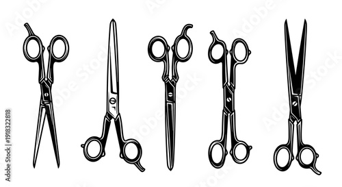 Collection of Five Vintage Scissors and Shears.
