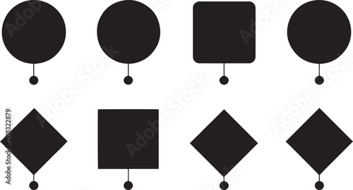 Flowchart diagram shapes and workflow symbols silhouette vector for business process mapping organizational structure and logic planning