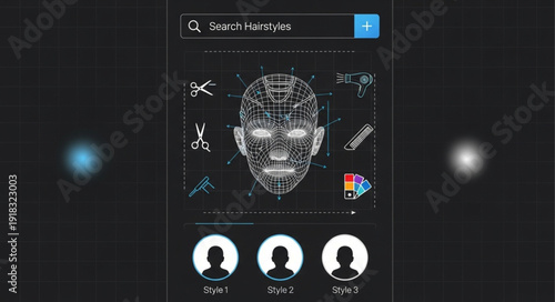 Artificial intelligence face scan technology for security and identification.