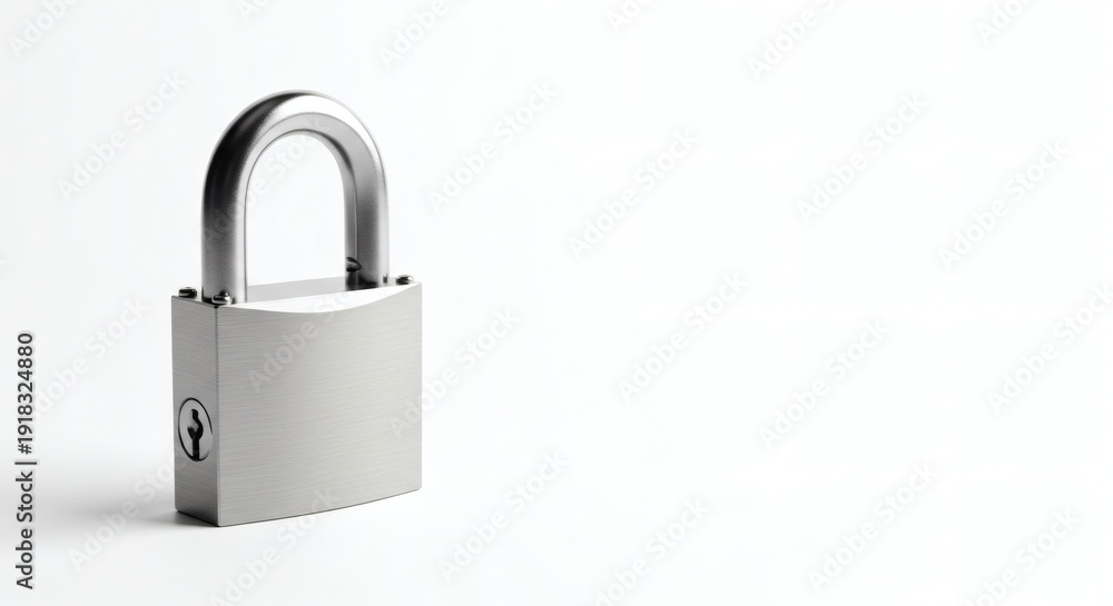 Fototapeta premium A close-up shot of a gleaming, metallic padlock, symbolizing security, safety, and protection.