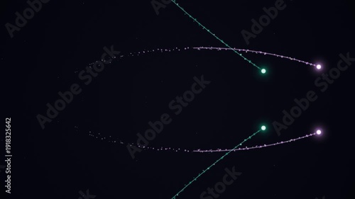 Abstract Cosmic Trails of Light Streaks in Dark Space.