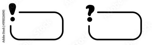 Exclamation vs. question mark symbols: bold graphic design.