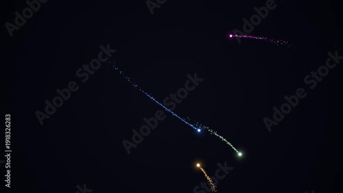 Abstract Cosmic Trails of Light in Deep Space.